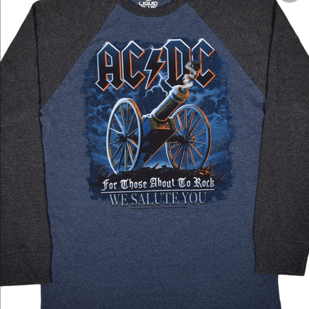 AC/DC Raglan Jersey T-Shirt Size S